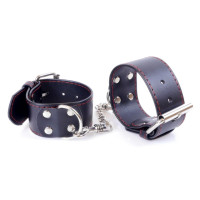 Наручники зі штучної шкіри Fetish Boss Series - Handcuffs with Red Line, BS3300115