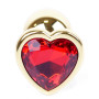 Анальная пробка Boss Series - Jewellery Gold Heart PLUG Red S, BS6400037