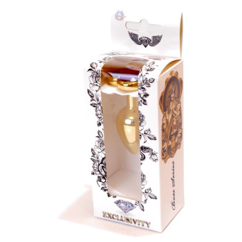 Анальная пробка Boss Series - Jewellery Gold Heart PLUG Red S, BS6400037