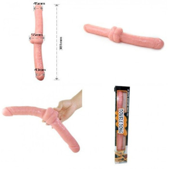 Подвійний фалоімітатор з мошонкою Double Dong, BW - 010057
