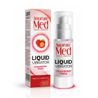 Стимулюючий лубрикант від Amoreane Med: Liquid vibrator-Strawberry (рідкий вібратор), 30 ml