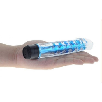 Вагінальний вібратор XESE Cristal Blue (довжина 17,5 см, діаметр 3,5 см), GSV-04 Blue