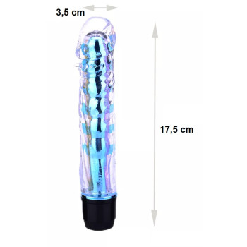 Вагінальний вібратор XESE Cristal Blue (довжина 17,5 см, діаметр 3,5 см), GSV-04 Blue