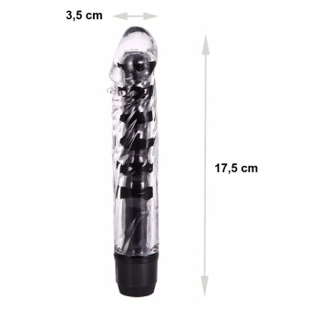 Вагінальний вібратор XESE Cristal Black (довжина 17,5 см, діаметр 3,5 см), GSV-04 Black