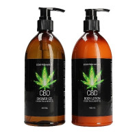 Набір для ванни і душу CBD Luxe Care set-GREEN TEA & HEMP OIL ( 2 предмета )