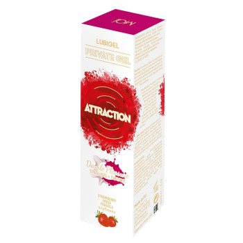 Стимулюючий гель (рідкий вібратор) із ароматом полуниці Mai - Attraction Lubigel Privat Gel Liquid Vibrator Efect Strawberry, 30 ml