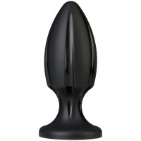 Анальный плаг с каналами для смазки Doc Johnson Platinum Premium Silicone - The Rocket - Black