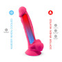Фаллоимитатор SilexD Tomas Pink (MODEL 1 size 9in), двухслойный, силикон+Silexpan, диаметр 4,9см