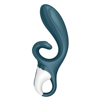 Смарт вибратор кролик Satisfyer Hug Me Bluegrey, 2 мотора, диаметр 4,2см, широкая клиторальная часть
