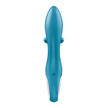 Вибратор кролик с тройным отростком Satisfyer Embrace me Turquoise, 2 мотора, диаметр 3,6 см