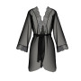 Пеньюар Passion Amberly Peignoir 6XL/7XL black, ажурные декольте и манжеты, широкие рукава