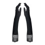 Высокие перчатки с камнями и кружевом Obsessive Miamor gloves, black