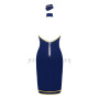 Эротический костюм стюардессы Obsessive Stewardess uniform XS/S, blue, платье, пилотка, шарф, манжет