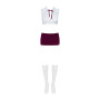 Эротический костюм студентки Obsessive Student 4 pcs costume L/XL, топ, юбка, стринги, гольфы