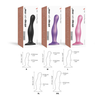 Насадка для страпона Strap-On-Me Dildo Plug Curvy Rose Dragee Metallic M