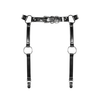 Гартери Obsessive A741 garter belt black O/S, штучна шкіра