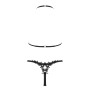 Полупрозрачный комплект Obsessive Celia Noir 2-pcs set M/L, бюстгальтер, стринги