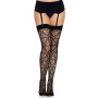 Ажурные чулки с сердечками Leg Avenue Heart Black, one size