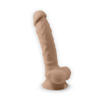Фалоімітатор з вібрацією SilexD Vetus Vibro Flesh (MODEL 1 size 8in) + LRS, двошаровий, діаметр 4,2