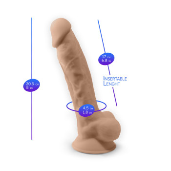 Фалоімітатор з вібрацією SilexD Vetus Vibro Flesh (MODEL 1 size 8in) + LRS, двошаровий, діаметр 4,2