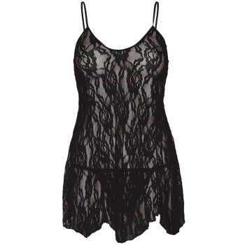Пеньюар Leg Avenue Rose Lace Flair Chemise Black Plus Size