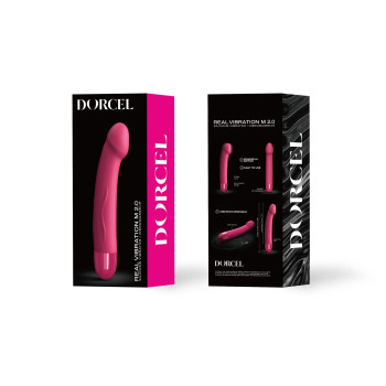 Вібратор Dorcel Real Vibration M Magenta 2.0, діаметр 3,7см, перезаряджається, для точки G, водостій