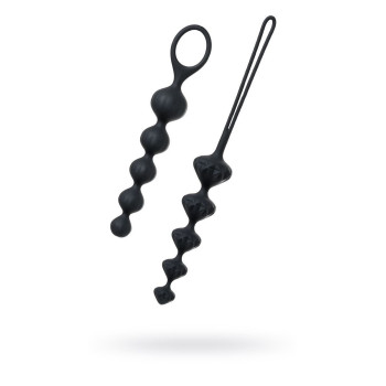 Набір анальних намистин Satisfyer Beads Black, силікон, макс. діаметр 3,3 см та 3,5 см