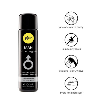 Густа силіконова змазка pjur MAN Premium Extremeglide 100 мл із тривалим ефектом, економна
