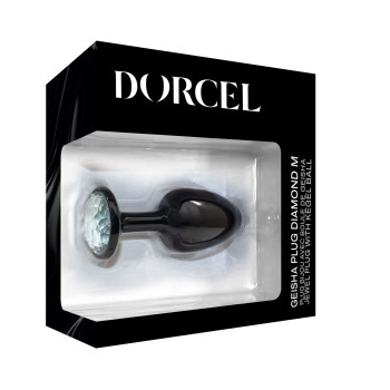 Анальна пробка Dorcel Geisha Plug Diamond M з кулькою всередині, створює вібрації, макс. діаметр 3,2