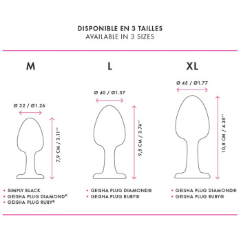 Анальна пробка Dorcel Geisha Plug Diamond M з кулькою всередині, створює вібрації, макс. діаметр 3,2