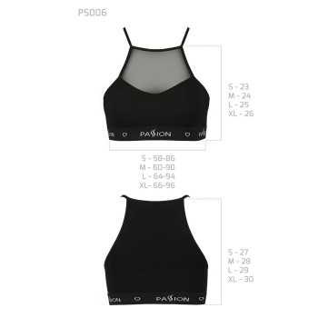 Спортивний топ з прозорою вставкою Passion PS006 TOP black, size XL