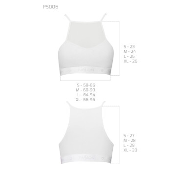 Спортивний топ з прозорою вставкою Passion PS006 TOP white, size L