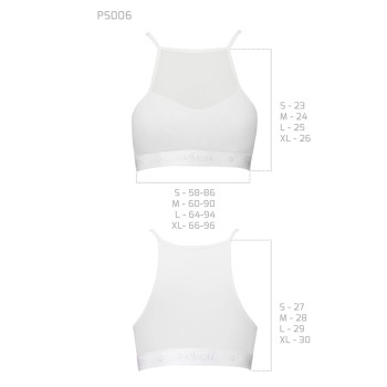 Спортивний топ з прозорою вставкою Passion PS006 TOP white, size XL