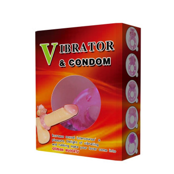 Кольцо с вибрацией и презервативом Vibrator & condom, BI-010082
