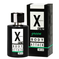 Духи з феромонами для чоловіків X phero Men Green Body Attack, 50 ml