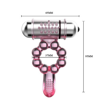 Эрекционное кольцо с вибрацией " Pleasure Tongue Ring " BI-014075