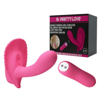 Вібробабочка з стимулятором клітора PRETTY LOVE-Powerful Shell Stimulator, BI-014368W-3