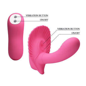 Вібробабочка з стимулятором клітора PRETTY LOVE-Powerful Shell Stimulator, BI-014368W-3
