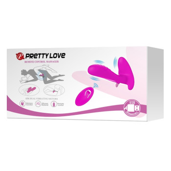 Вибробабочка с стимулятором клитора PRETTY LOVE - Remote Control Massager, BI-014850W
