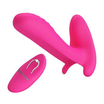 Вибробабочка с стимулятором клитора PRETTY LOVE - Remote Control Massager, BI-014850W-1