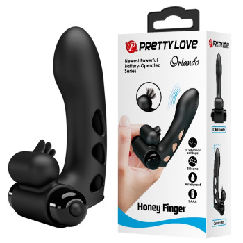 Кліторальний стимулятор на палець Pretty Love-Orlando Finger Black, BI - 014836