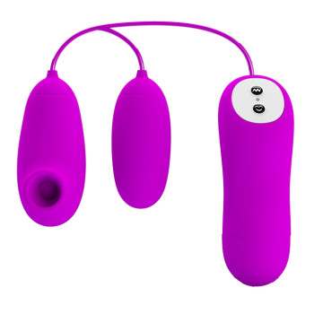 Вакуумный стимулятор с виброяйцом PRETTY LOVE - SUCTION & VIBRO-BULLETS, BI-014925