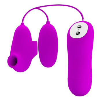 Вакуумный стимулятор с виброяйцом PRETTY LOVE - SUCTION & VIBRO-BULLETS, BI-014925