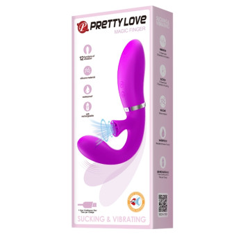 Вібростимулятор точки G із вакуумною стимуляцією PRETTY LOVE - MAGIC FINGER, BI-014435
