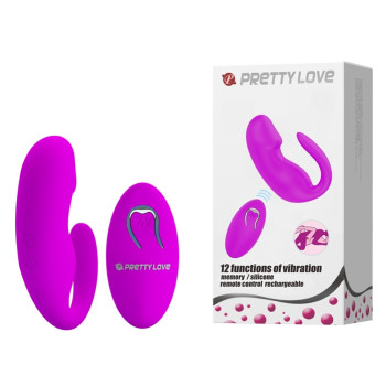 Вібратор для пар Pretty Love – 12 vibration functions, wireless remote control, BI-014482W