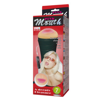 Мастурбатор в колбі "Pink Mouth Vibrating" BM-00900T27Z-2