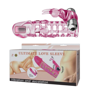 Подовжуюча насадка з вібрацією і стимулятором клітора Ultimate Love Sleeve, BI - 026201A
