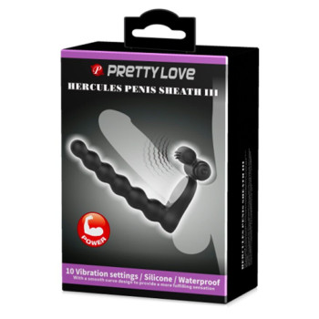 Насадка для анального секса с вибрацией PRETTY LOVE - Hercules Penis Sheath III, BI-210218
