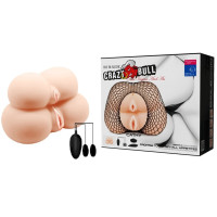 Мега мастурбатор з подвійною вібрацією Crazy Bull-Dual Vagina And Ass Vibrating, BM - 009136