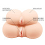 Мега мастурбатор з подвійною вібрацією Crazy Bull-Dual Vagina And Ass Vibrating, BM - 009136